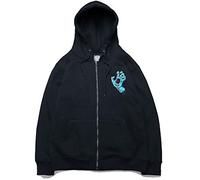 Santa Cruz Hoodie Womens|Surfing Skateboard Ghost Hand Printed Hooded Cardigan Fashion Zipper Sweater hip hop Jacket Men Women Black