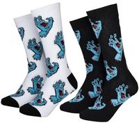 Santa Cruz Kinder Kinder Socken Youth Multi Hand Sock (2 Pack) SCY-A2613 White & Black