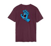 Santa Cruz Screaming Hand Chest T-Shirt, Dark Cherry, M