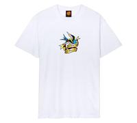 Santa Cruz Skateboards Herren Sommer Sparrow Front T-Shirt - 100% Bio-Baumwolle - Justin Sommer Pro Graphic Front Print, weiß, XL