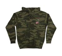 SANTA CRUZ Stranger Things Heavyweight Pullover Hooded Sweatshirt Demogorgon Dot Skate Hoodie, Forest Camo, X-Large