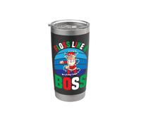 Santa Floss Like A Boss Witziges Weihnachtszahnseide Doppelwandiger Edelstahl-Thermobecher
