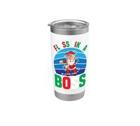 Santa Floss Like A Boss Witziges Weihnachtszahnseide Doppelwandiger Edelstahl-Thermobecher