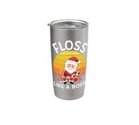 Santa Floss Like A Boss Witziges Weihnachtszahnseide Doppelwandiger Edelstahl-Thermobecher