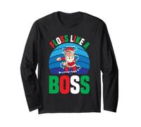Santa Floss Like A Boss Witziges Weihnachtszahnseide Langarmshirt
