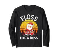 Santa Floss Like A Boss Witziges Weihnachtszahnseide Langarmshirt