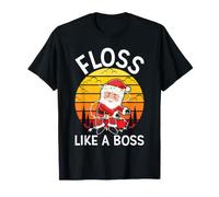 Santa Floss Like A Boss Witziges Weihnachtszahnseide T-Shirt
