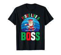 Santa Floss Like A Boss Witziges Weihnachtszahnseide T-Shirt