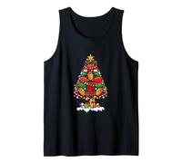 Santa Reindeer Colorful Disc Golf Equipment Xmas Tree Player Tank Top