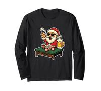 Santa spielt Beer Pong Langarmshirt