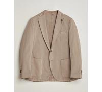 Santaniello Washed Cotton Patch Pocket Blazer Taupe Beige 54