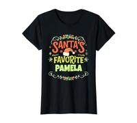 Santas Lieblings-Pamela Christmas Personalisierter Pamela-Name Preisgünstiges Grafik-T-Shirt, Damen, Schwarz, XL