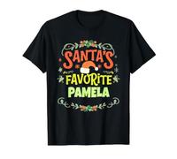 Santas Lieblings-Pamela Christmas Personalisierter Pamela-Name Preisgünstiges Grafik-T-Shirt, Herren, Schwarz, S
