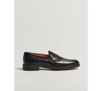 Santoni Easy Penny Loafer Black Calf Schwarz EU45