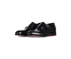 Santoni Low-Top Sneaker - Doppel-Monkstraps aus Leder - Gr. 42,5 (EU) - in Schwarz - für Damen
