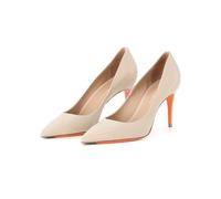 Santoni Low-Top Sneaker - Pumps aus Glattleder - Gr. 38 (EU) - in Beige - für Damen