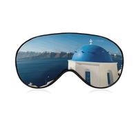 Santorini Griechische Insel Meer Blick Augenmaske Schlafmaske Augenmasken für Schlaf Schlafmasken für Frauen Männer Schlafmaske Reise Augenmaske Schlafmaske Verdunkelung Lustige Schlafmaske Niedliche