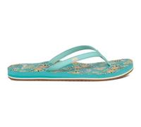 Sanuk Yoga Joy Damen-Flip-Flop, Yogamatten-Fußbett, Yoga-Sandalen für Damen, Strandsandalen für Damen, Memory-Schaum-Fußbett, Aqua Splash, Größe 39,5