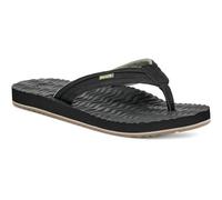 Sanuk Ziggy Plush Herren-Flip-Flops für Herren, Herren-Sandalen, Strandsandalen, stützend und leicht, Komfort-Fußbett, Schwarz, 44.5 EU