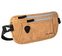 SAO ROQUE ® Stylische Unisex Bauchtasche (S), Hüfttasche, Gürteltasche, Money Belt. Flach. Vegan. Wasserfest. RFID-Blocker. Edle Leder-Optik (Beige-Braun)