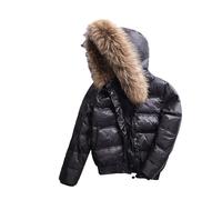 SaoBiiu Damen Daunenjacke Mit Kapuze Weiße Ente Jacken Winter Kurze Warme Mäntel Parkas Weibliche Oberbekleidung Black M