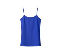 SaoBiiu Damen Fitness Baumwolle Tank Top Sommer Spaghettiträger Cami Weste Stretch Unterhemd Camisole Streetwear Tops, blau, XS