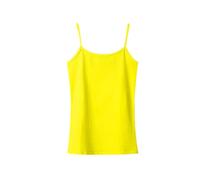 SaoBiiu Damen Fitness Baumwolle Tank Top Sommer Spaghettiträger Cami Weste Stretch Unterhemd Camisole Streetwear Tops, gelb, XS