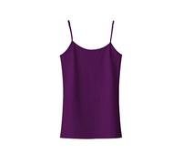 SaoBiiu Damen Fitness Baumwolle Tank Top Sommer Spaghettiträger Cami Weste Stretch Unterhemd Camisole Streetwear Tops, violett, XS
