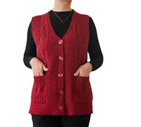 SaoBiiu Damen Herbst Solide Pullover Weste Damen Lose Ärmellos Strickweste Top Female Casual Weste Mäntel, burgunderfarben, XL