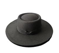 SaoBiiu Fedora Hut für Damen Herren Flat Top Herbst Winter Fliege Jazz Hut Unisex Fedora breite Krempe Hut Panamahut, 17, 6 7/8-7 1/8