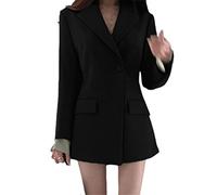 SaoBiiu Lange Damen Blazer Arbeitsjacke Casual Slim Herbst Büro Damen Tunika Outwear Mit Taschen only coat1 XL