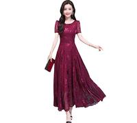 SaoBiiu Maxikleid für Damen, Blau, rot, L