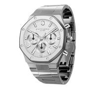 SAPPHERO Herrenuhr Quarzwerk Chronograph Handgelenk Herrenuhr Achteckig Edelstahl 50M Wasserdicht Leuchtend Armbanduhr Luxus Analog Quarz Uhr für Männer mit Datum Elegant Herren,Silber Weiß