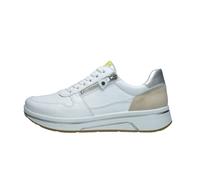 ara Damen Sapporo Sneaker, Weiss,Limoncello,Shell,Silber, 41.5 EU Weit