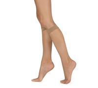 Sarah Borghi Damen Kniestrümpfe aus Fischnetz, Nackte Spitze Ideal für Sandalen, Made in Italy (Nackt)