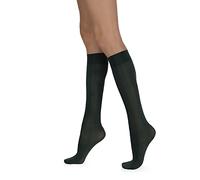 Sarah Borghi Mikrofaser Kniestrümpfe Damen 40 Den, Fein Kniehohe Socken mit Nachhaltigen Garnen, Made in Italy (Waldgrün)