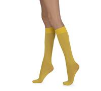 Sarah Borghi Mikrofaser Kniestrümpfe Damen 40 Den, Fein Kniehohe Socken mit Nachhaltigen Garnen, Made in Italy (Sonnenblume)