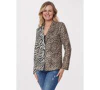 Sarah Kern Blusenjacke Animalprint mit Pailletten 34/36 beige-braun
