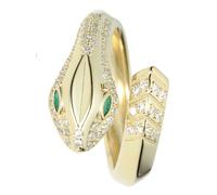 Sarah Kern LUXURY Kobra-Ring ""Jungle Love"", Zirkonia, Silber 925 21 vergoldet