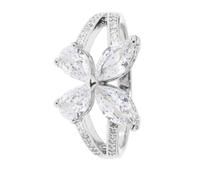 Sarah Kern LUXURY online Cocktail-Ring ""Papillon"", 32 Zirkonia, rhodiniert 17 rhodiniert