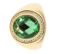Sarah Kern LUXURY online Entourage-Ring ""Green Elegance"", Silber 925 vergoldet 19 vergoldet