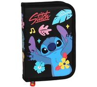 sarcia.eu Disney Stitch Aloha Zweifach-Federmäppchen ohne Inhalt, aufklappbares Schulfedermäppchen für Mädchen (Stich Faltbares Schwarz)
