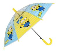 sarcia.eu Kinderregenschirm, zusammenklappbar, (Sonic, Harry Potter, Minnie Mouse, Minions, Bluey) transparenter Automatikschirm (MINIONS)