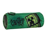 sarcia.eu Minecraft Creeper Schuletui für Jungen, röhrenförmiges RUND, Tasche für Schulutensilien FÜR Spieler 22x8x8 cm (Minecraft Rund)