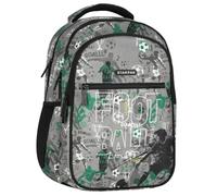 sarcia.eu Verstärkter Schulrucksack für Jungen mit Reflektoren, vier Fächer, 24 L (Fußball Grau, 24L)