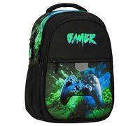 sarcia.eu Verstärkter Schulrucksack für Jungen mit Reflektoren, vier Fächer, 24 L (Spielkonsole, 24L)