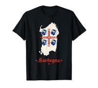 Sardegna Karte Vier Mauren Sardinien Italien Pride Design T-Shirt