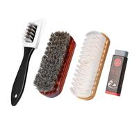 Sarini 4-teiliges Wildlederbürstenset für Schuhe, Nubukbürste, Schuhbürste aus Rosshaar, strapazierfähige Kreppbürsten, multifunktionales Nubuk-Wildleder-Reinigungsset