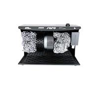 SARO Schuhputzmaschine - 2 Polierbürsten + Reinigungsbürste - Fußschalter - Schuhcremespender - Farbe anthrazit - Modell ESP 006