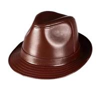 SaryEdge Retro-Fedora für Herren, Panama-Hut aus Leder, Größe G-4XL